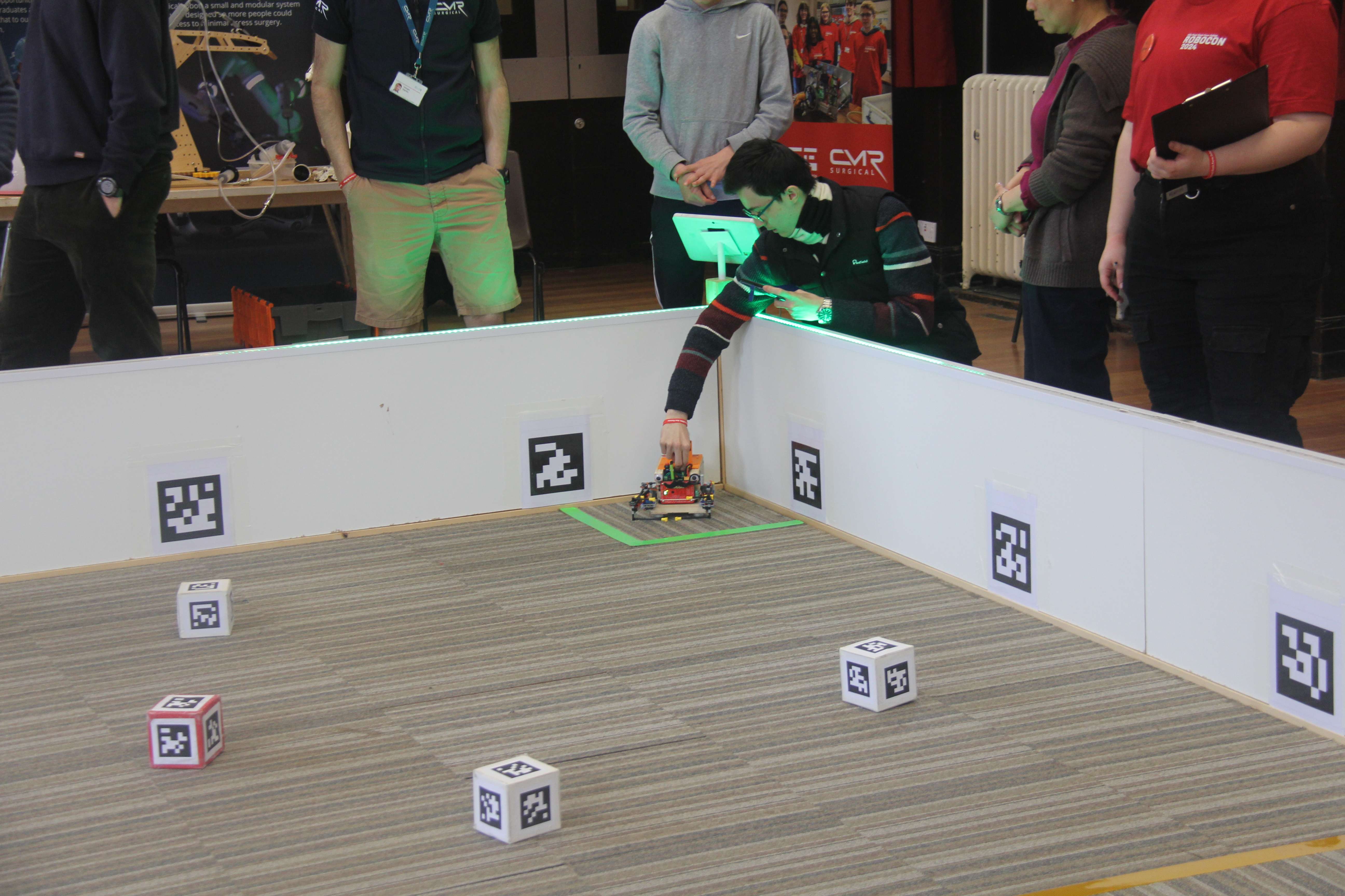 Arena robot being started